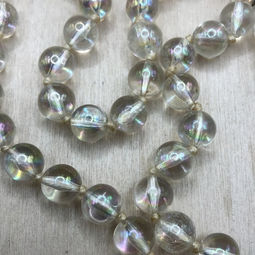 Curated bundle acrylic-lucite vintage necklaces, lot 3 layered look, statement.